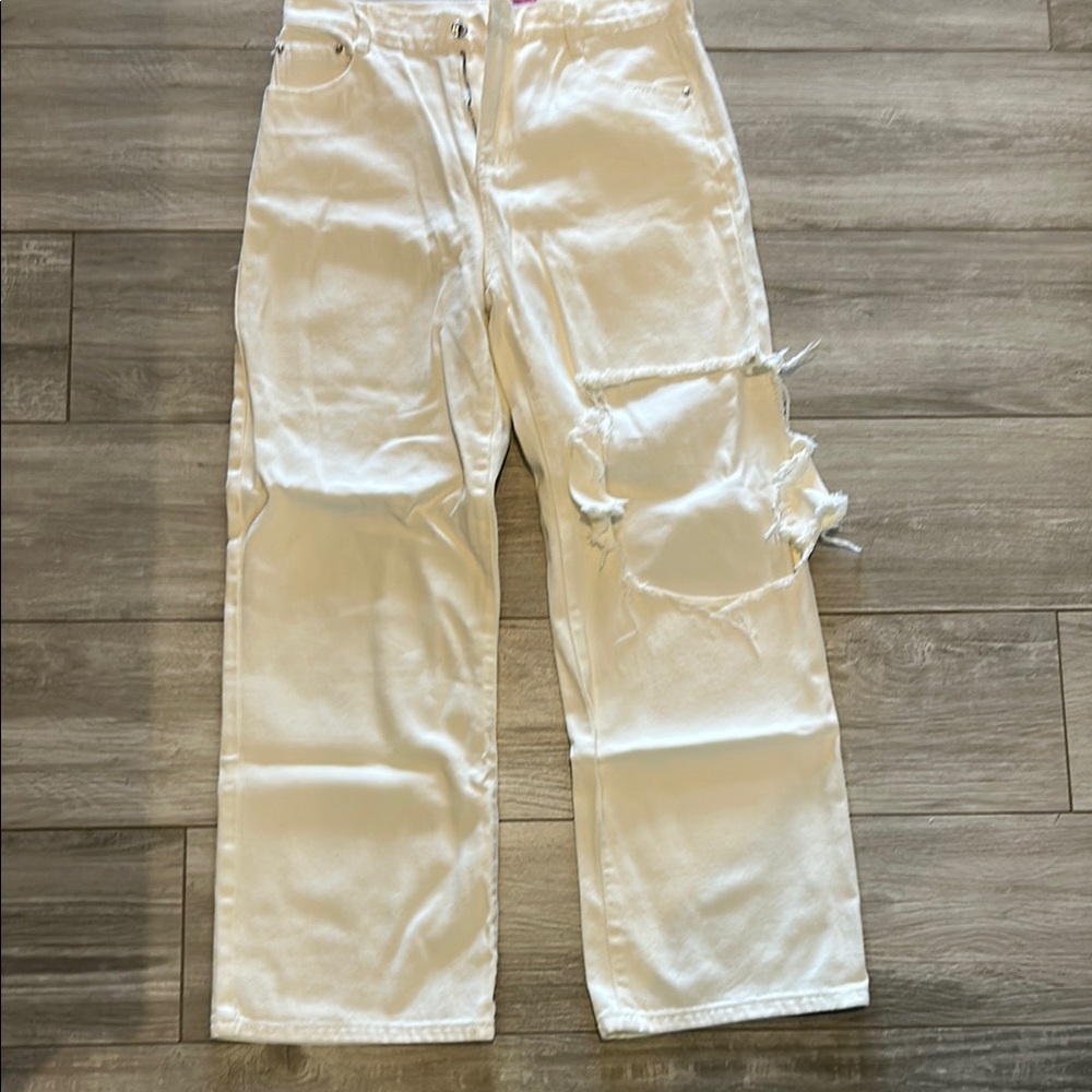 Edikted White Flare & Wide Leg Jeans